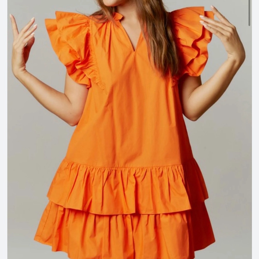 Fantastic Fawn Orange Ruffle Dress